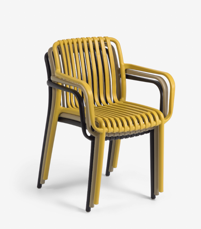 Silla de exterior Edem polipropileno amarillo