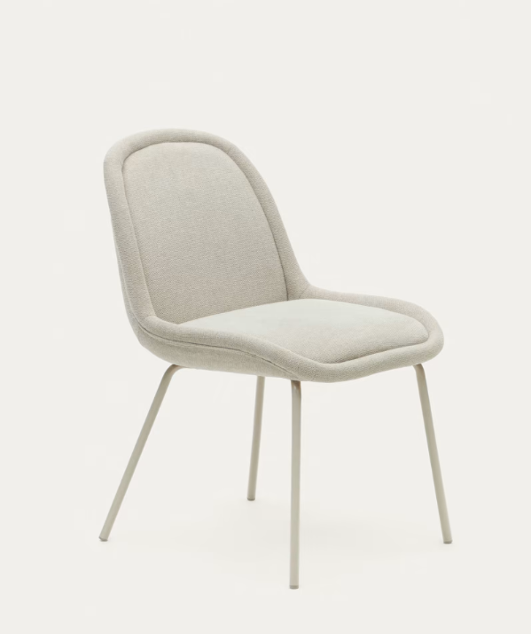 Silla de diseño Fina chenilla beige