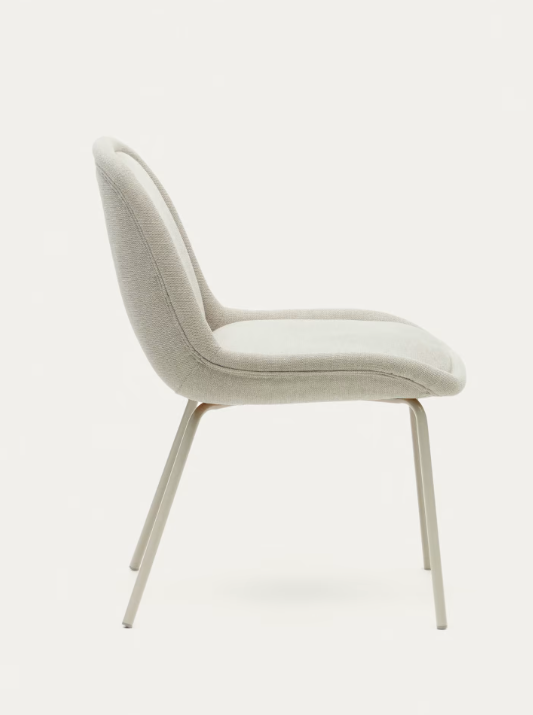 Silla de diseño Fina chenilla beige