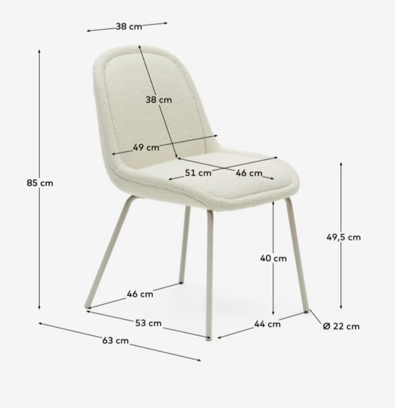 Silla de diseño Fina borreguito blanco