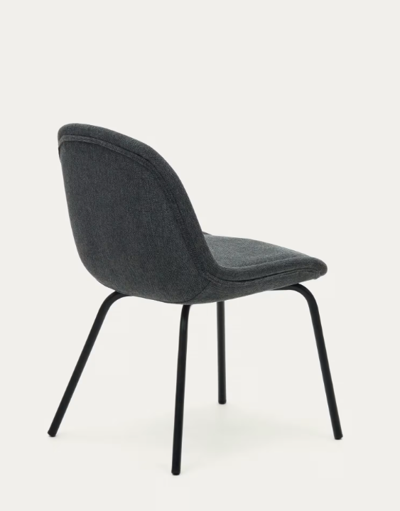 Silla de diseño Fina chenilla gris oscuro