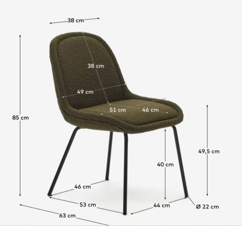 Silla de diseño Fina borreguito verde