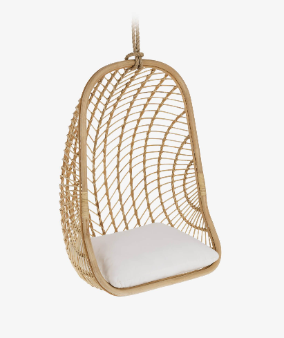 Silla colgante Givenchy de ratan natural