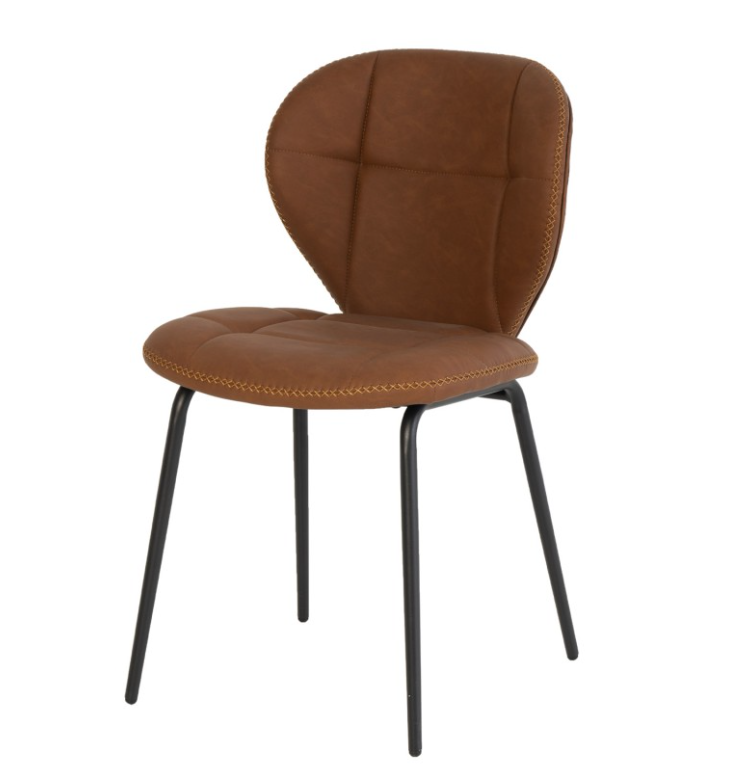 Silla industrial Dafne polipiel marron