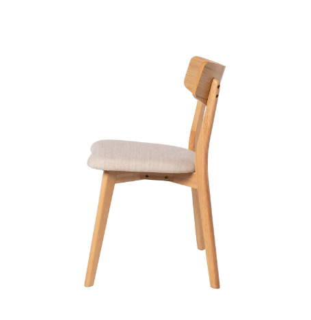 Silla Keira roble y beige