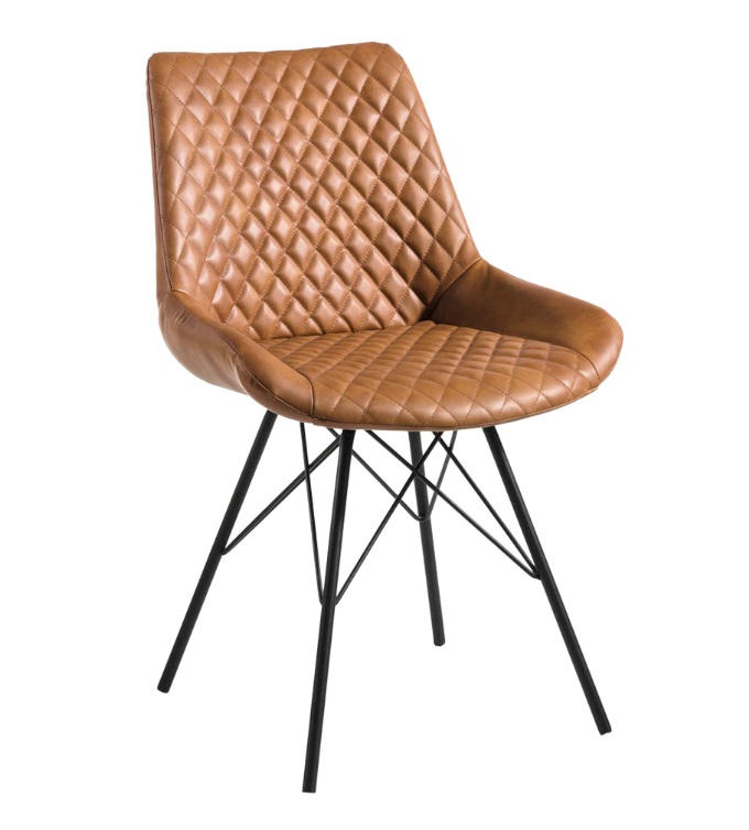 Silla Montreal ecopiel marron acero negro