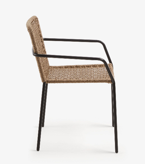 Silla Michel beige cuerda y acero galvanizado