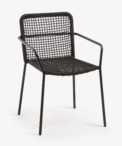 Silla Michel negro cuerda y acero galvanizado