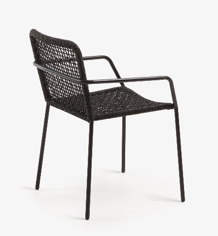 Silla Michel negro cuerda y acero galvanizado