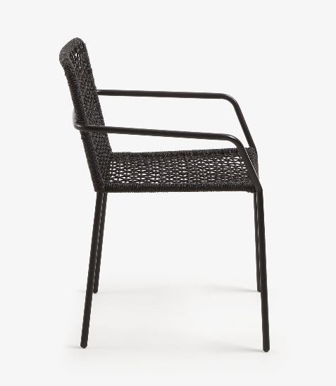 Silla Michel negro cuerda y acero galvanizado