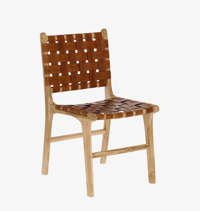 Silla de diseño Oysho piel marrón