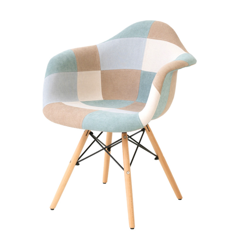 Silla patchwork tipo sillón Sofie azul