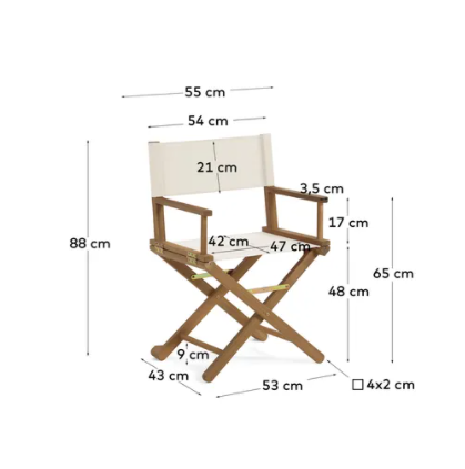 Silla plegable Cuba madera maciza acacia color beige