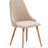 Silla Seul tela beige pata madera