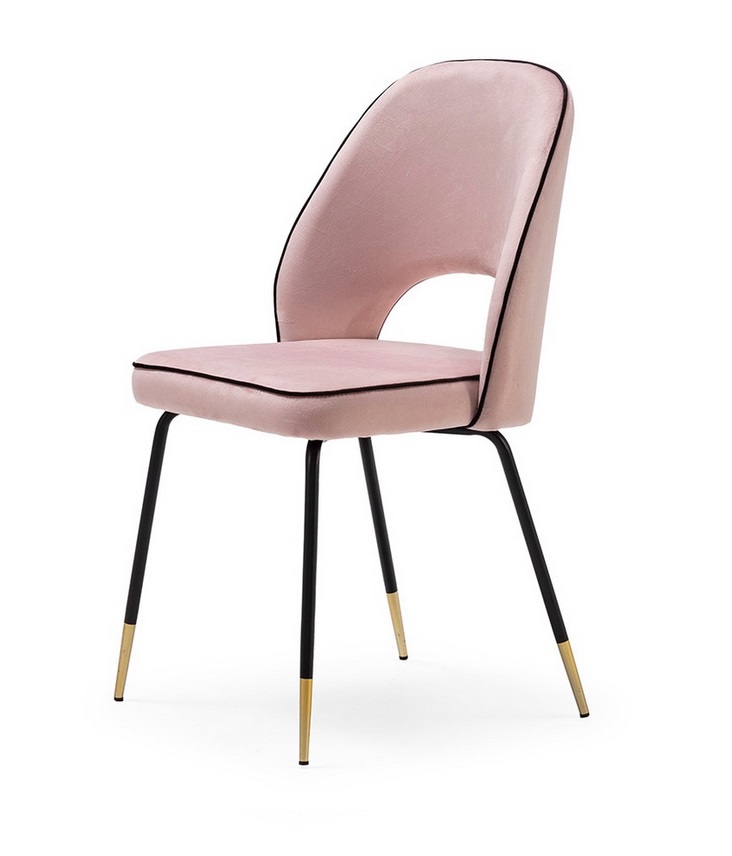 Silla Glam terciopelo rosa DC-539