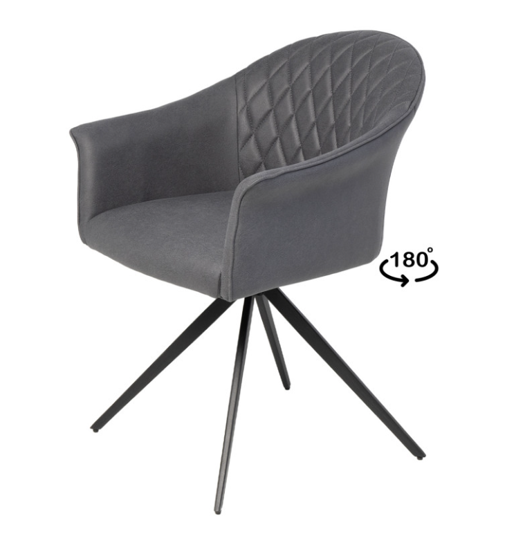 Silla giratoria Thais color gris oscuro