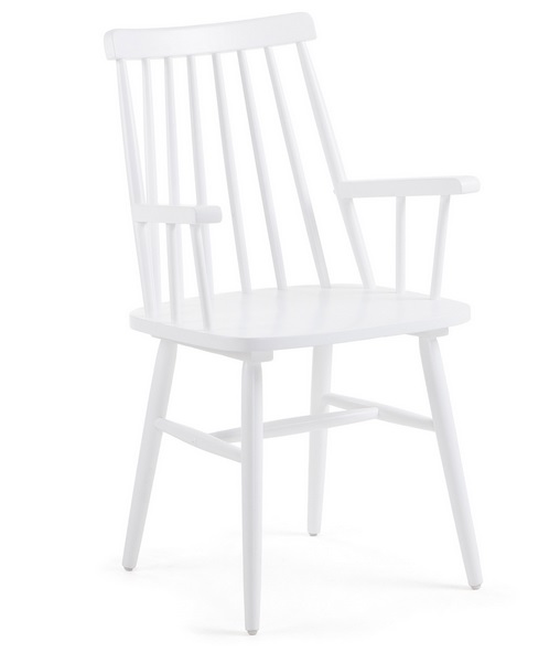 Silla windsor brazos madera blanca