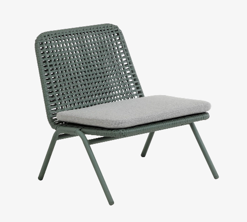 Sillón Malta de cuerda poliéster verde