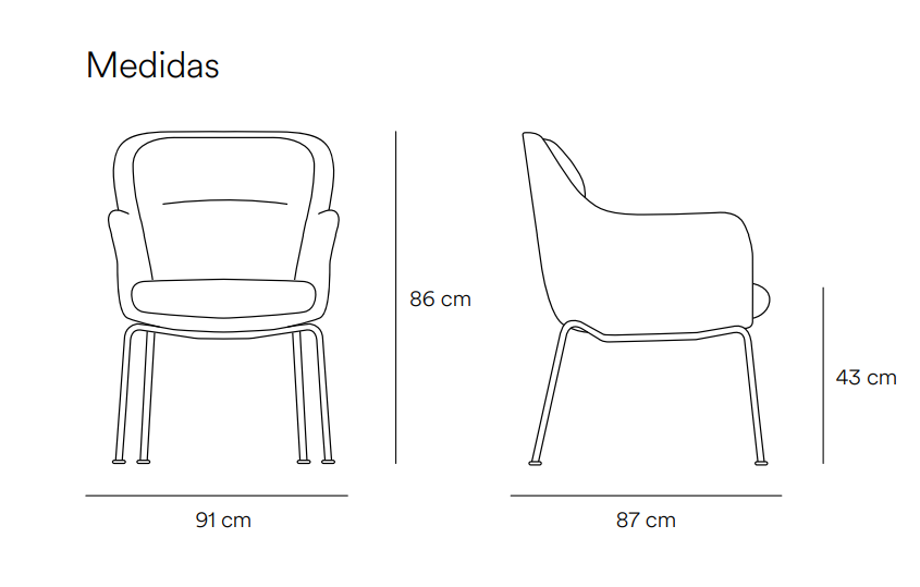 Silla de diseño Sadira tela verde