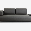 Sofa Damini 3 plazas gris oscuro con bandeja 252cm