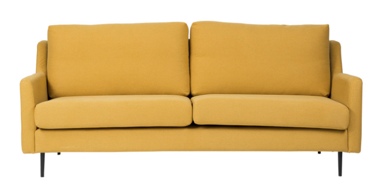 Sofa London tapizado en color mostaza 3 plazas