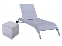 Tumbona rattan blanco ruedas Canoe