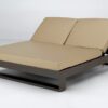 Tumbona lounge doble aluminio marron piel nautica beige Lotus