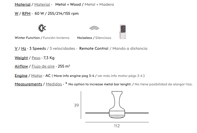 Ventilador de techo con luz Cool cromo