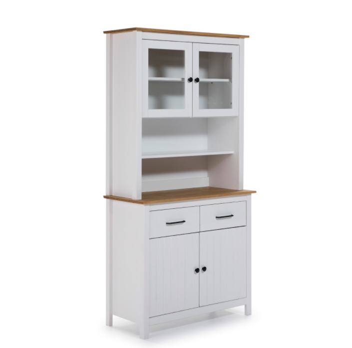 Mueble vitrina Miranda madera blanco 90 cm