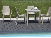 Mesa imitacion rattan Orazio tortora 70x70