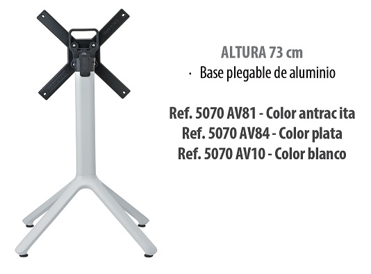 Base central plegable aluminio 73cm 5070AV