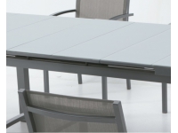 Mesa extensible aluminio gris Slat