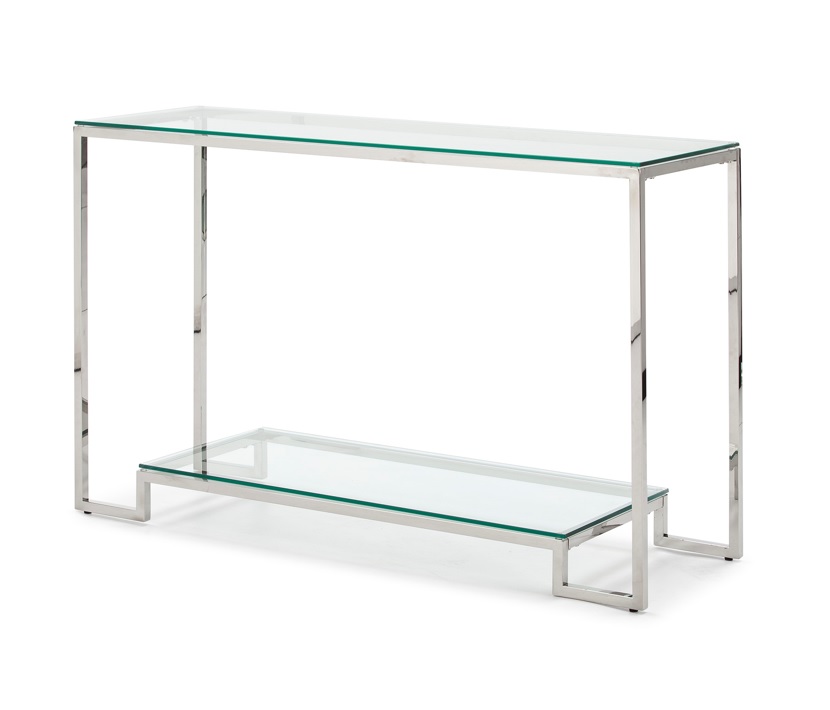 Consola acero inoxidable cristal 120x78 CON-63