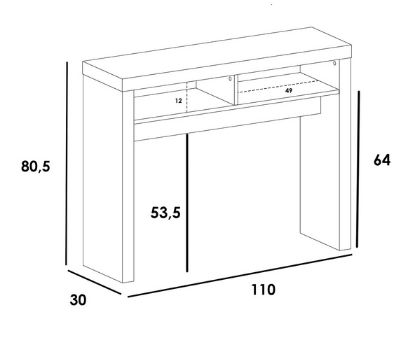 Consola mueble recibidor blanco Capri 110 cm