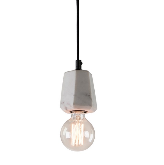 Lampara suspension marmol prisma blanco 12