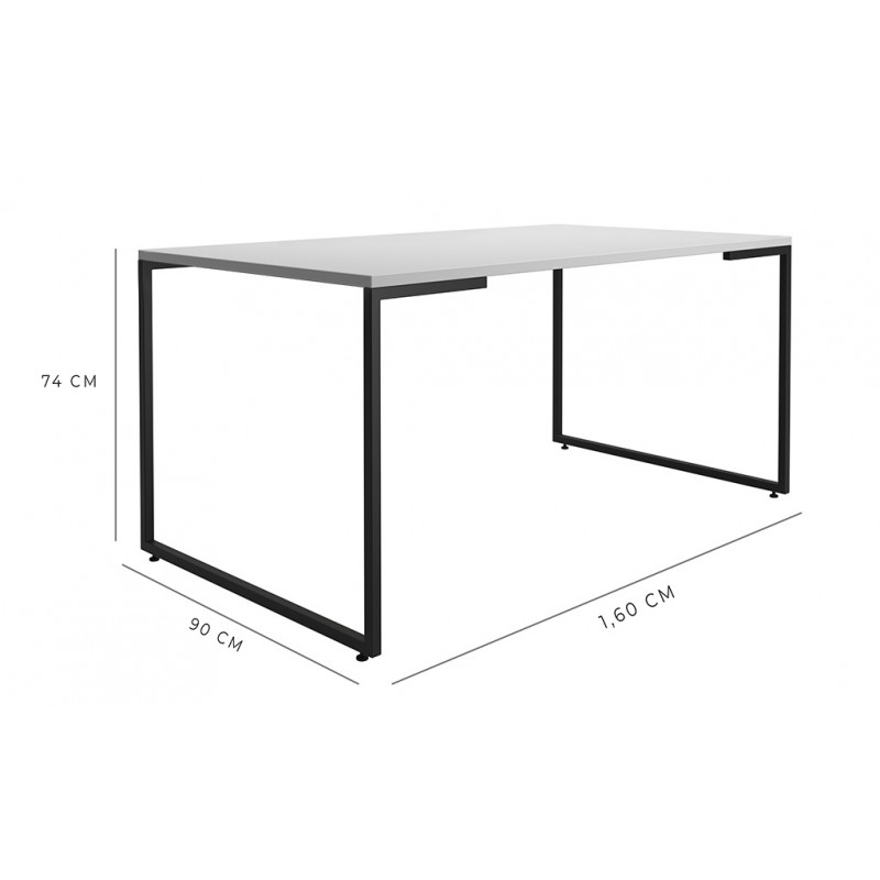 Mesa comedor Portugal metal negro y blanco 160x90cm