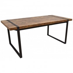 Mesa Nepal tablero de madera bilaminada acabado vintage roble 180x90 cm