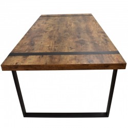 Mesa Nepal tablero de madera bilaminada acabado vintage roble 150x90 cm