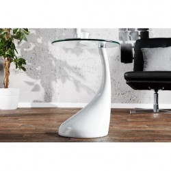 Mesa auxiliar Gota cristal blanco 50cm