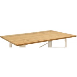 Mesa alta Tolix acero blanco madera olmo 120x60