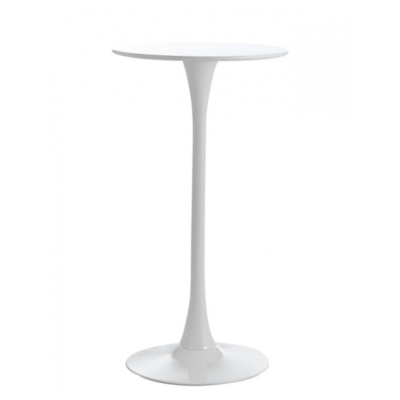 Mesa alta de diseño alta Tulip blanco 60 cm diametro 105 cm alto