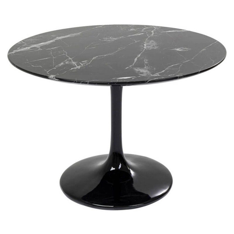 Mesa Tulip mármol marquina negro 100 cm