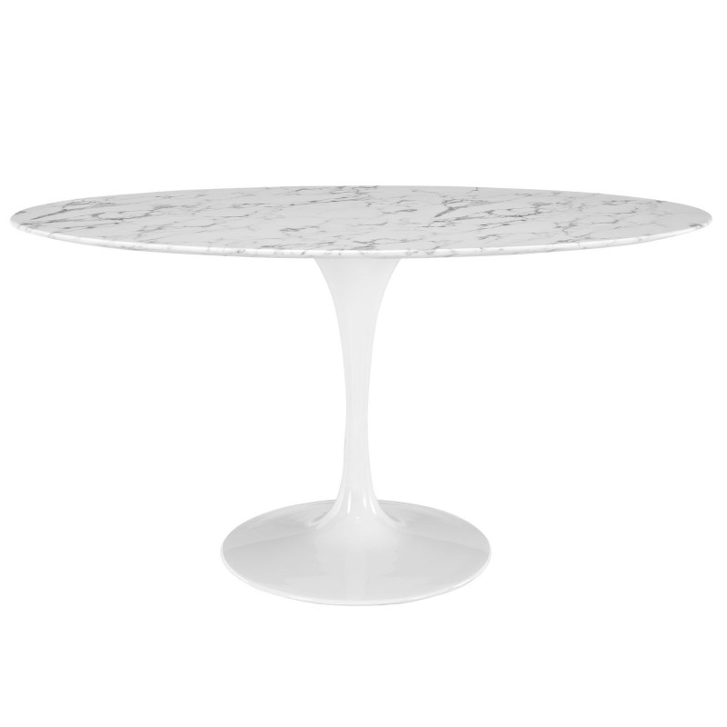 Mesa Tulip mármol blanco 160cm