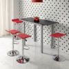 Mesa de cocina alta extensible Porto cristal negro