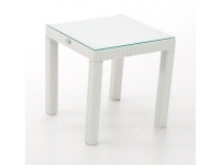 Mesa auxiliar rattan blanco Artic