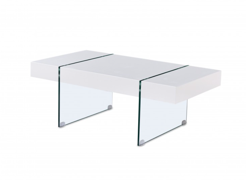 Mesa de centro Clara cristal blanco 110x60cm