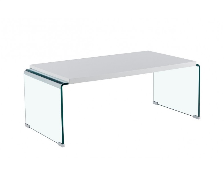 Mesa de centro canada cristal lacado blanco brillo 110x55