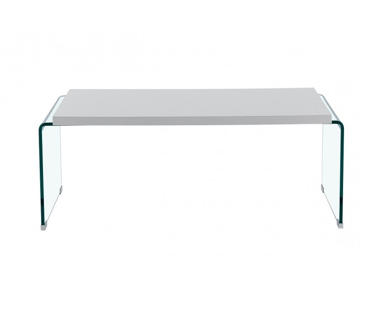 Mesa de centro canada cristal lacado blanco brillo 110x55