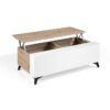 Mesa de centro elevable roble blanco polar Moritz 110x60