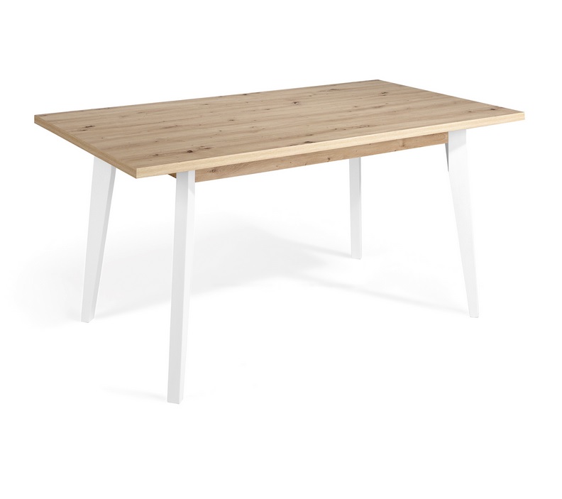 Mesa comedor roble patas blanco Moritz 160x90